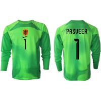 Camiseta Países Bajos Remko Pasveer #1 Portero Primera Equipación Mundial 2022 manga larga